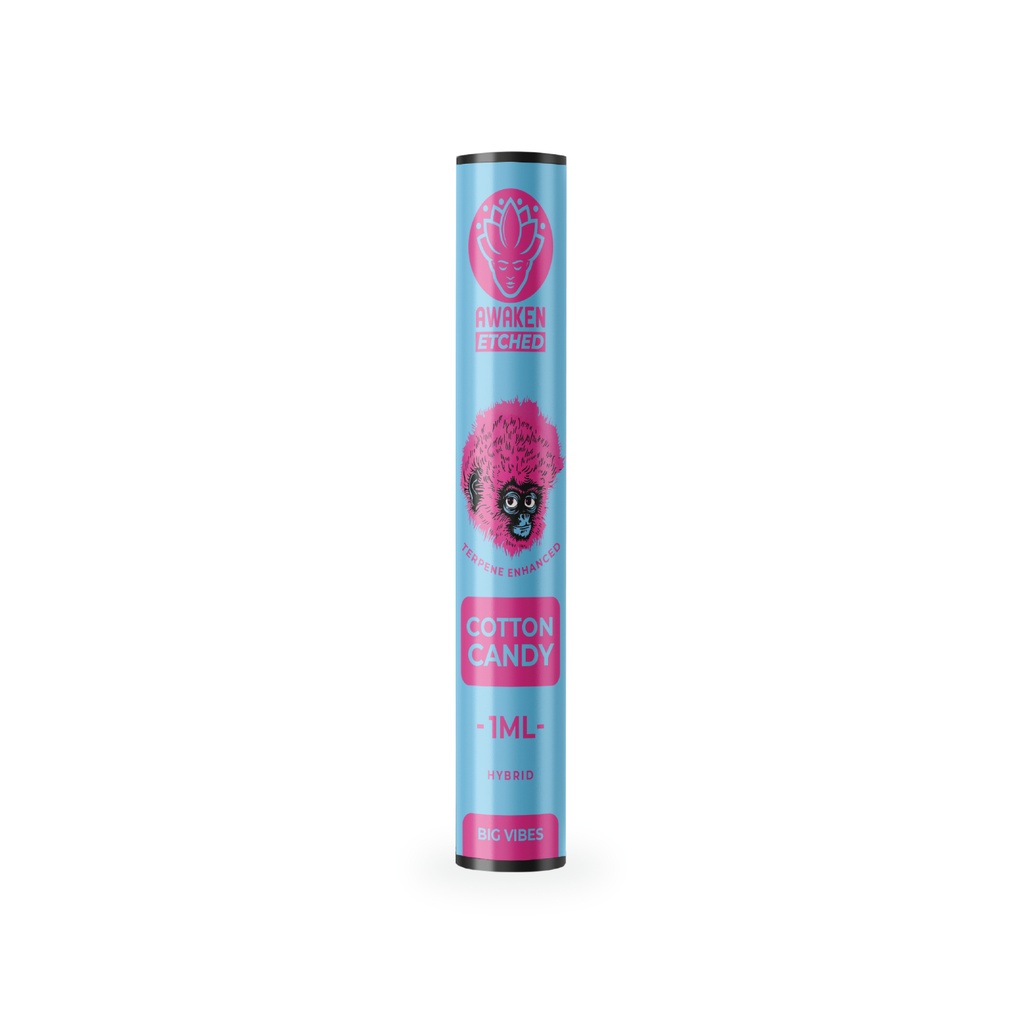 Awaken® Vape Etched Cartridges 1ml - Cotton Candy (Hybrid)